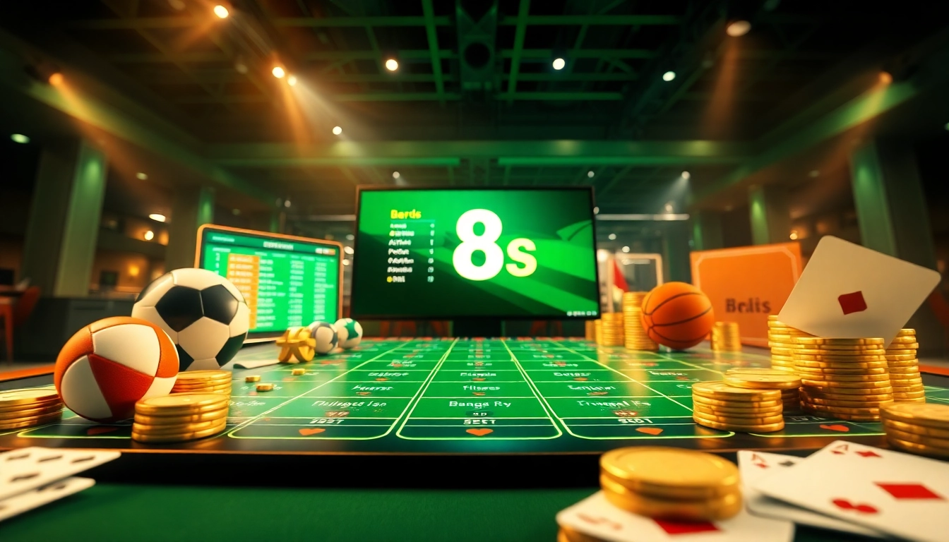 Exciting online betting experience at 8s bet with sports and casino elements.