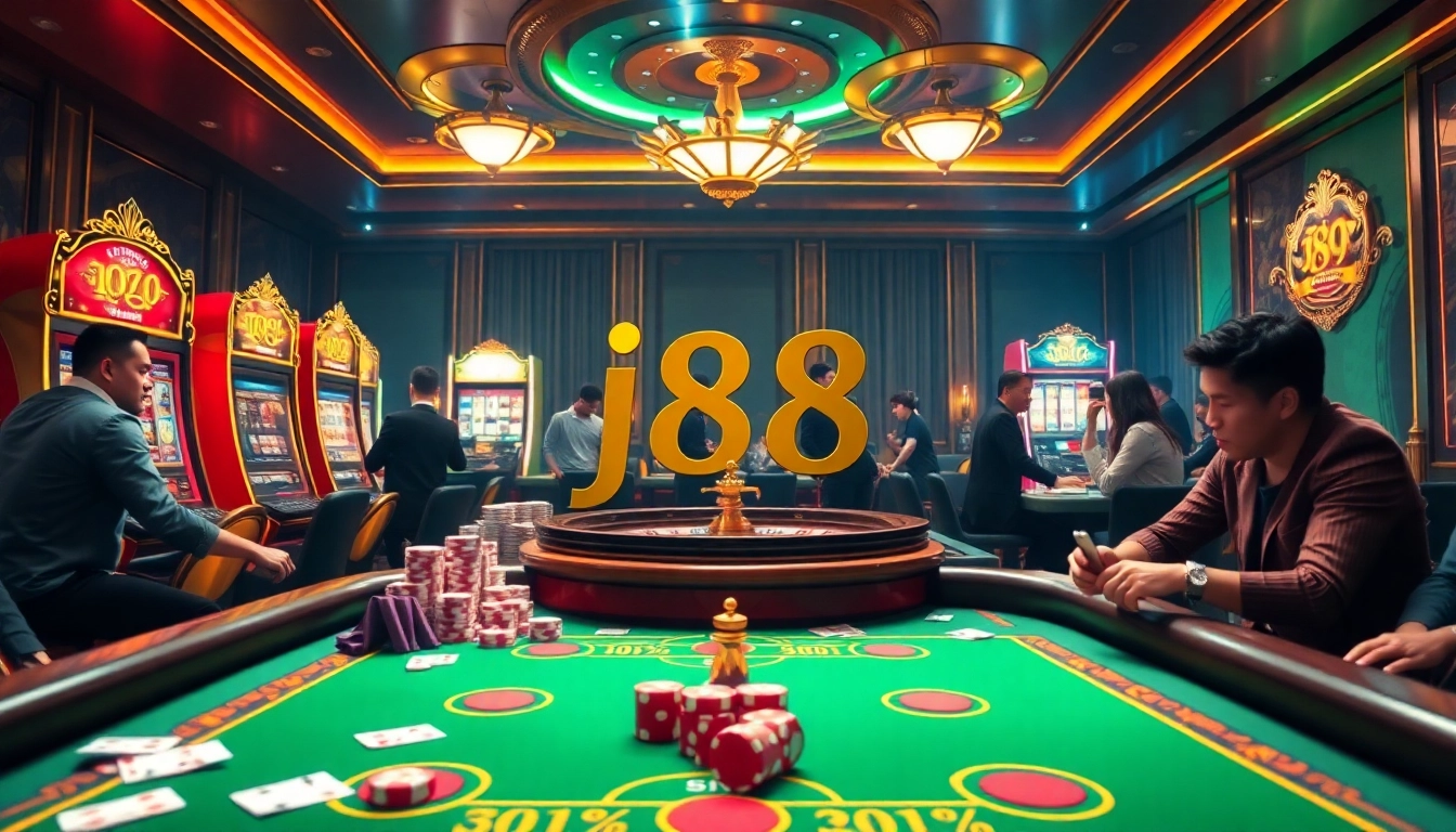 Engage in thrilling gameplay at j88 with vibrant casino tables and exciting slot machines.