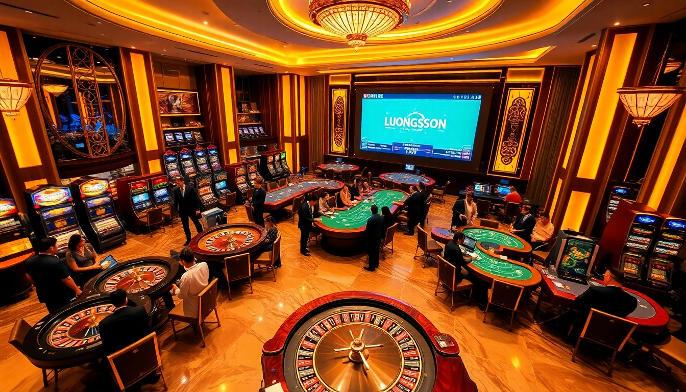 Experience the excitement of live gambling with Luongson in a luxurious casino setting.