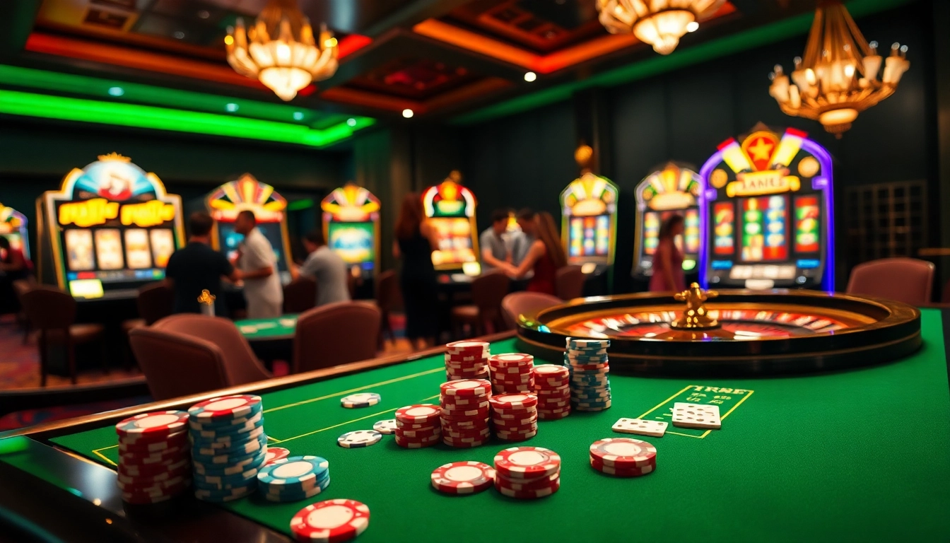 Exciting gaming experience at nhà cái xx88 with vibrant tables and players engaged in thrilling bets.