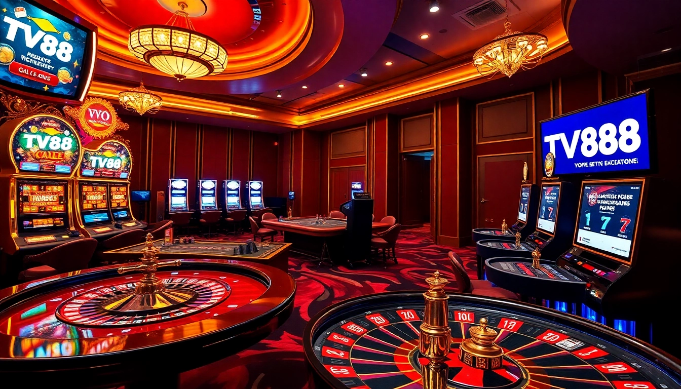 Exciting players enjoying high-stakes games at TV88 online casino.