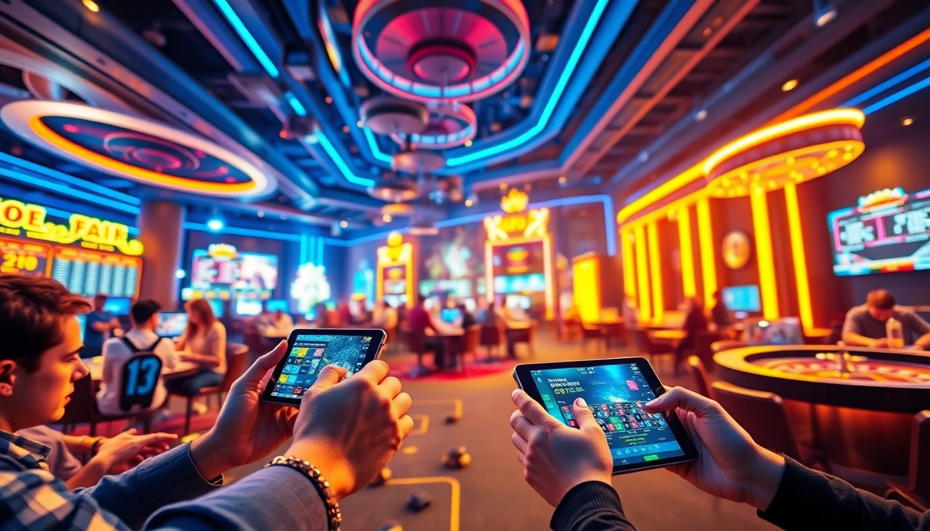 Exciting online gambling scene at f8bet.io with vibrant casino games and digital players.
